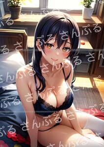 0gi [おまけあり] ラブライブ! 園田海未 同人ポスター A4サイズ 光沢 高品質 イラスト アート 海未ちゃん μ's Μ's lily white アニメ