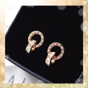 【ピアス】18K ゴールドメッキ 色ピンクゴールドの画像1