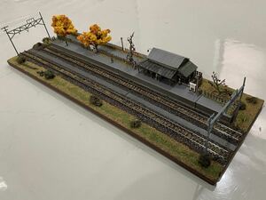 N Lauge Diorama Layout Reage Local Line Local Wood Station Building Building Осенью листья