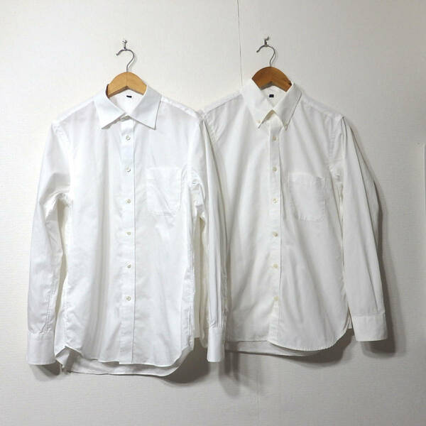 【送料無料】無印良品長袖シャツ２枚セット/Sサイズ　白　メンズ　MUJI