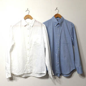 【送料無料】無印良品長袖シャツ２枚セット/コットンシャツ　リネンシャツ　MUJI　メンズ　Lサイズ