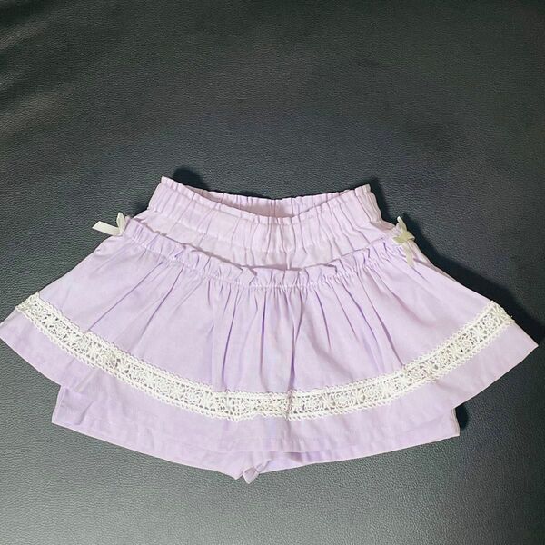 ピューピルハウス キュロットスカート 80 薄紫 ラベンダー 美品 ショートパンツ
