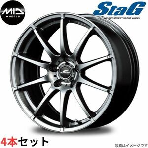 マルカ ホイール シュナイダー StaG マツダ CX-3 DK系 MID 【18×7.0J 5-114.3 INSET48 メタリックグレー】 4本セット