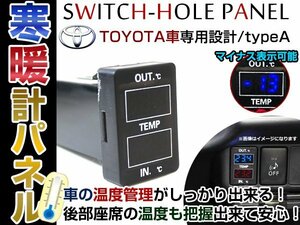 NEW！ダブルサーモメーター LED スイッチホール パネル アクア NHP10系 マイナス表示対応！車内/車外 温度計