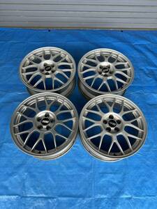 BBS RG345 中古アルミホイール4本セット　17インチ7J 5穴PCD100 オフセット48 ハブ約56mm STi スバル