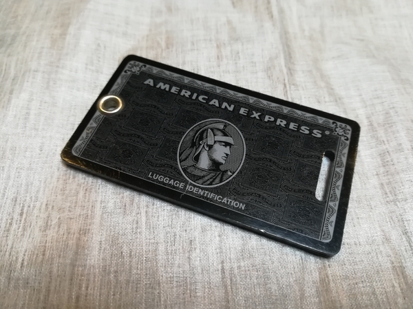 【非売品】中古美品 レア品 AMEX ブラックカード センチュリオン会員専用　ネームタグ 本体&ベルトのみ