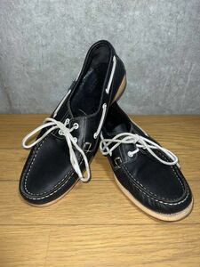 1円スタート！ PARABOOT BARTH バース パラブーツ デッキシューズ ネイビー NAVY MARINE SOLE フランス海軍 潜水艦部隊 牛革 COWHIDE 9