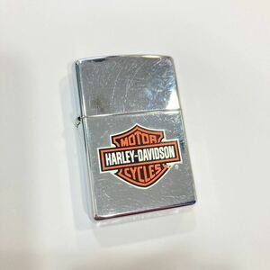 1円～火花確認済み ZIPPO ジッポ オイルライター HARLEY DAVIDSON MOTOR CYCLES ハーレー ダビッドソン シルバー E 01