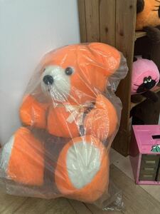 昭和レトロポップ　BIG 大きなクマ　熊　くま　全高56㎝　ぬいぐるみ　オレンジ　お花　当時物　ビンテージ
