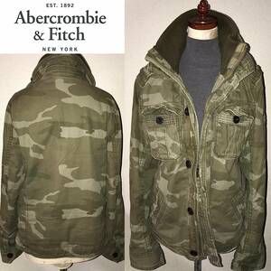 即落送料無料★ Abercrombie&Fitch アバクロ ミリタリー ジャケット 正規 IDEAL製ZIP カモフラ 迷彩 アメカジ ワーク ストリートアウトドア