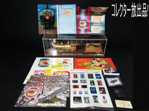 XW334△コレクター放出品!/鉄道グッズ/ ゴールドSL蒸気機関車 弁慶 / 模型 /ケースサイズ37.6x8.5x12.3cm/切符/切手 など/ 未使用＆中古品