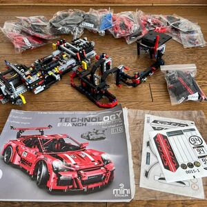 作りかけ lego スタイル porsche 911 gt3rs ポルシェ レゴ テクニック レーシング スポーツ 車 スーパーカー ブロック レゴ風 類似品