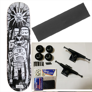 MODEX スケートSKATE DIYセットデッキ 32*8インチSUN太陽+アクセサリー MXSUN1A-FULLSET-BK ON SALE!