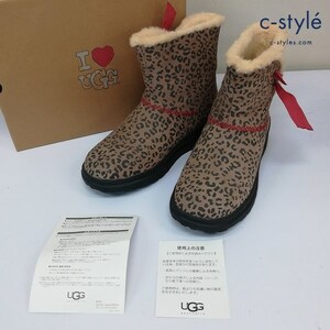 I026 [秋冬物][人気] UGG アグ W I HEART KNOTTY ムートンブーツ 24cm ブラウン 1006213A レオパード柄 ヒョウ柄 レディース | D★