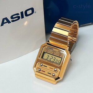 B223a [動作品] CASIO カシオ 腕時計 ゴールド デジタル A100WE STANDARD | ファッション小物 G
