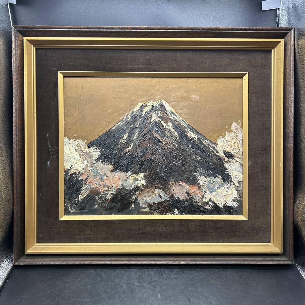 Oil Painting Shigeo Yamada Japanese Painting Mt. Fuji 1966 Framed Still Life Authentic Painting 573, painting, oil painting, Nature, Landscape painting