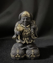 最高級 仏教工芸品　木彫仏像　 彩金 彩繪 金箔 仏師手彫り 手描き　木彫仏像 恵比寿大黒像_画像7