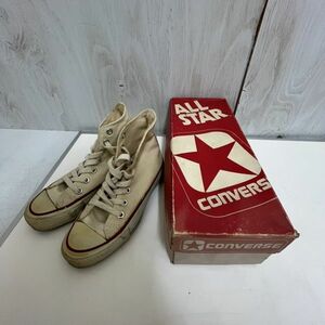 80s/ALL STAR/.. Logo / red box attaching / is ikatto sneakers /WHT/ canvas / Junk 