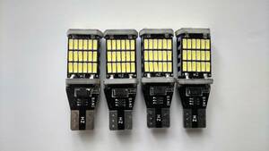 【ゆうパケットポストmini・匿名配送】爆光 LEDバルブ 4個セット T10/T15/T16 45 SMD 4014 バックランプ バックライト 高輝度 後退灯 