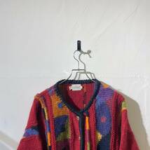 vintage design 3D heavy wool cardigan jacket 古着 ビンテージ デザインウールカーディガンジャケット ネパール製 70s 80s_画像3