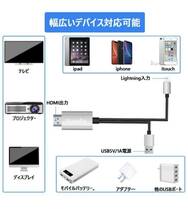 14」HDMI iphone HDMI変換ケーブルiPhon/iPad/iPod_画像3