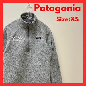 【美品】古着　パタゴニア　ハーフジップ　フリース　レディースシャツ　XS　グレー