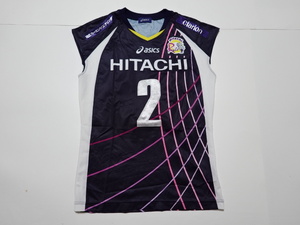 ■0122■日立Astemoリヴァーレ Vリーグ アシックス asics バレー ユニホーム L 選手実使用 支給品 女子バレー バレーボール■