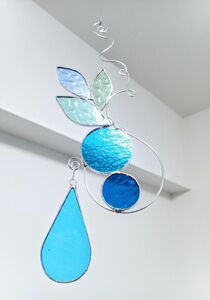 インテリア雑貨 ガラス細工 サンキャッチャー 壁飾り ワイヤークラフト ステンドグラス ハンドメイド