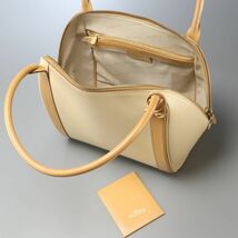 GP0546▽ベルギー製*デルヴォー/DELVAUX*レザー*本革*ハンドバッグ*手提げ鞄*レディース*クリーム×ライトブラウン系_画像5