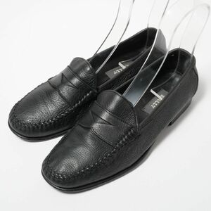 MF9328▽バリー/BALLY*EU5.5/US6.5（24.5cm相当）コインローファー/レザースリッポン/モカシンシューズ/靴/黒/ブラック