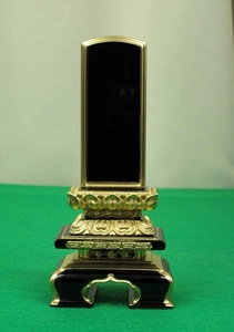 [ stock goods ] Buddhist altar fittings / lacquer coating / memorial tablet / capital type thousand . seat 3 number #074