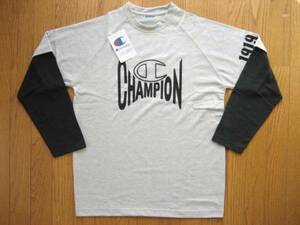 即決新品 / チャンピオン / Champion / レイヤード / ロンT / グレイ&黒 / 大きい3L XXXL / 長袖Tシャツ ロングスリーブ/ 送料無料