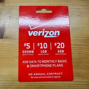 Verizon Data Card ベライゾン データカード プリペイド
