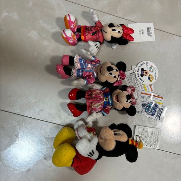 ディズニー ぬいぐるみ リボン ミニー ミッキー