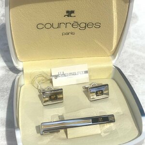 未使用 courreges paris クレージュ ネクタイピン カフスボタンセット ケース付き 現状品お渡し コレクション ブランド品 人気 格安 S2413