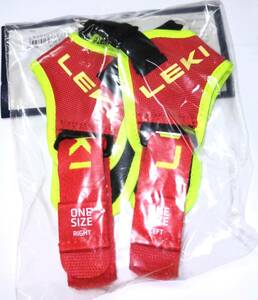 LEKI TRIGGER 3D/S FLAME STRAP　ネオンレッド 　M-L-XL/フリーサイズ　NEWLOGOバージョン