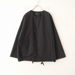 //【定価2.6万】トラバイユマニュエル TRAVAIL MANUEL *T/Cバイオウェザーノーカラーブルゾン*F黒ジャケット(jk25-2401-22)【51A42】