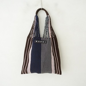 //マルニ MARNI *フラワーカフェ ハンモックバッグ*かばん肩掛けストライプ0124(ba10-2401-18)【22A42】