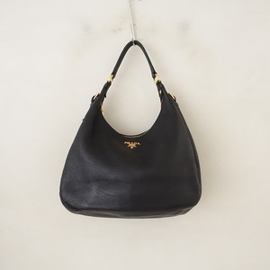 //【美品】プラダ PRADA *ワンショルダーバッグ*かばん肩掛けレザー皮革黒0124(ba10-2401-15)【22A42】