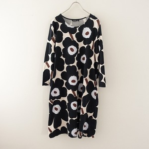 //マリメッコ marimekko *ウニッコプリントTシャツワンピース*M花柄フラワーunikko総柄コットンAライン(33-2401-89)【42A42】