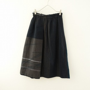 //tamakiniimetamaki niime *powan skirt short* шерсть хлопок ворсистый i тонн моно распределение цвета tuck поясница резина шар дерево новый самка (sk2-2401-150)[42A42]