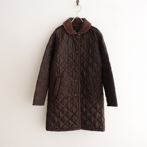 // Lavenham LAVENHAM * раунд цвет стеганое пальто *36 жакет с хлопком внешний темно-коричневый (jk1-2401-143)[62A42]