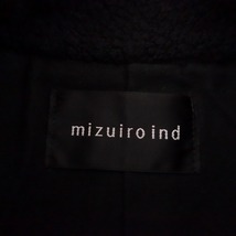 //ミズイロインド mizuiro-ind *ウールブレンドボア起毛ジップアップジャケット*ブラック裏地付きノーカラー(jk2-2401-285)【82A42】_画像7