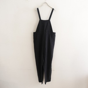 //rehelinenrehellinen *linen overall pants * black black overall plain flax (33-2401-246)[92A42]