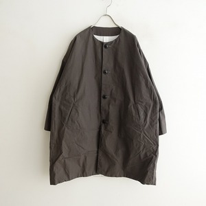 //【定価3.9万】イロナリ ironari *ノーカラーサクラコート*0ジャケット綿コットン裏地付チャコールグレー(jjk4-2401-122)【03A42】