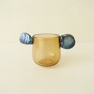 //[ beautiful goods ]Yuri Iwamoto * ear attaching glass cup * flower base gla spade objet d'art interior [ ceramics ](wa84-2308-60)[03A42a]