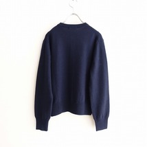 //【2022AW/定価1.5万】マカフィー MACPHEE *プレーンウールクルーネックカーディガン*Mネイビーシンプル羽織(2-2401-350)【13A42】_画像2