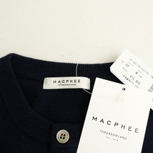 //【2022AW/定価1.5万】マカフィー MACPHEE *プレーンウールクルーネックカーディガン*Mネイビーシンプル羽織(2-2401-350)【13A42】_画像6