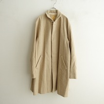 //スズキタカユキ suzuki takayuki *stand fall collar coat*1ベージュウール起毛裏地ステンカラー比翼ボタン(jk2-2401-340)【13A42】_画像1