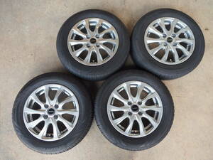 N83　送料無料　BS BALMINUM　5.5Jx14 +39 PCD100 4穴　175/65R14　4本8分山　アルミホイール　パッソ　ヴィッツ　ノート